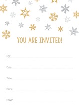 Gold Snowflakes Fill-in Holiday Invitations