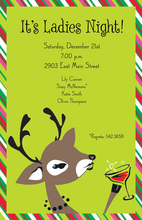 Santa's Reindeer Hunter Green Invitations