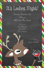 Facing Deer Cheer Holiday Invitations