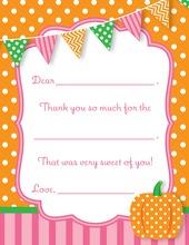 Little Pumpkin Autumn Fill-In Thank You Cards