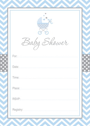 Yellow Carriage Baby Shower Fill-in Invitations