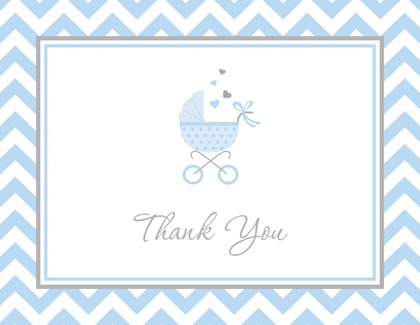 Blue Carriage Baby Shower Fill-in Invitations