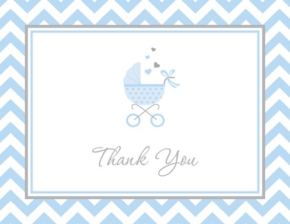 Blue Carriage Baby Shower Fill-in Invitations