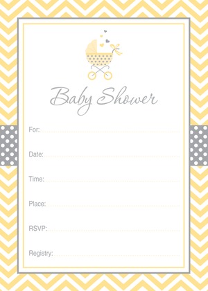 Blue Carriage Baby Shower Fill-in Invitations