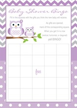 Purple Baby Feet Footprint Baby Bingo Game