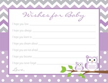 Purple Snowflakes Baby Wish Cards