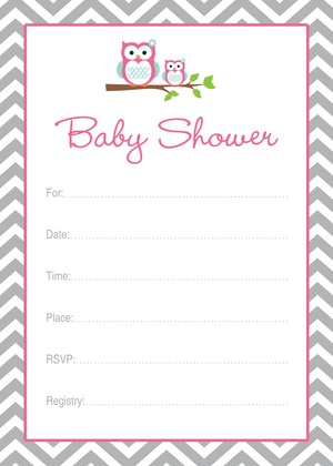 Deep Pink Adorable Hoot Baby Shower Price Game