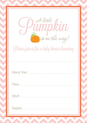 Little Pumpkin Pink Chevron Border Advice Cards