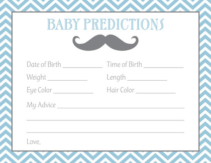 Little Mustache Blue Chevrons Baby Shower Price Game