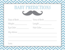 Navy Stripes Anchor Light Blue Baby Prediction Cards