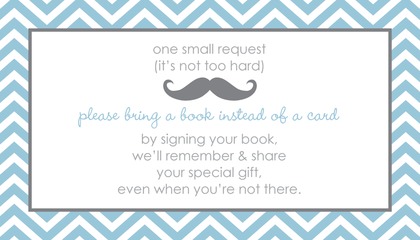 Little Mustache Blue Chevrons Thank You Cards