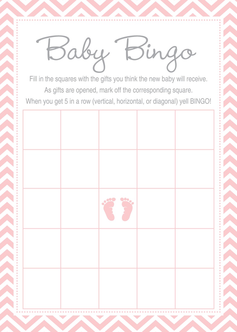 Blue Chevron Elephant Baby Shower Bingo Cards