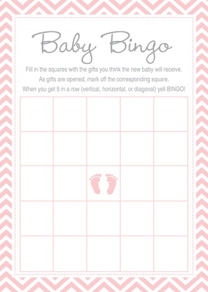 Pink Baby Feet Footprint Baby Shower Advice Cards