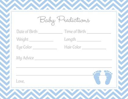 Blue Baby Feet Footprint Baby Shower Advice Cards