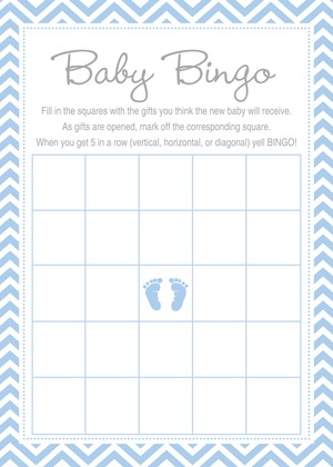 Blue Baby Feet Footprint Baby Shower Wish Cards