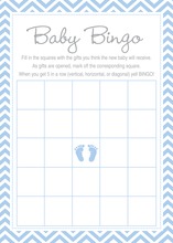 Blue Stripes Gold Glitter Baby Bingo Game Cards