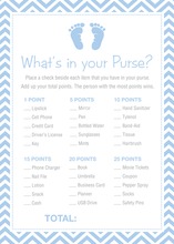 Blue Baby Feet Footprint What's In Your Purse Game
