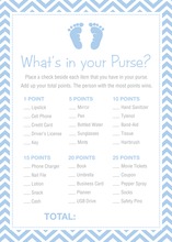 Blue Baby Feet Footprint What's In Your Purse Game