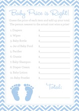 Blue Baby Feet Footprint Baby Shower Price Game