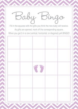 Blue Baby Feet Footprint Baby Shower Bingo Game