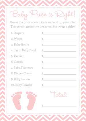 Teal Baby Feet Footprint Baby Shower Price Game