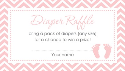 Mint Baby Feet Footprint Raffle Cards