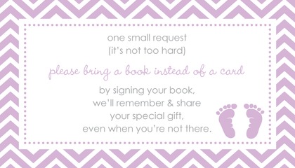 Purple Baby Feet Footprint Baby Shower Advice Cards