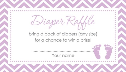 Mint Baby Feet Footprint Raffle Cards