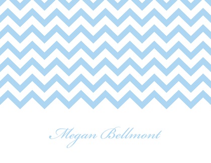 Turquoise Chevrons Personalized Folded Note