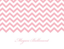 Pink Chevrons Personalized Folded Note