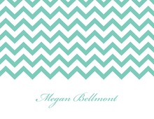 Turquoise Chevrons Personalized Folded Note