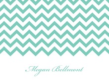 Turquoise Chevrons Personalized Folded Note