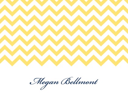 Blue Chevrons Personalized Folded Note