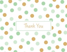 Mint Gold Dots Thank You Cards