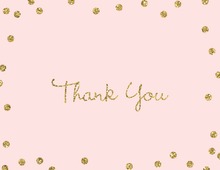 Gold Glitter Graphic Dots Pink Thank You Cards