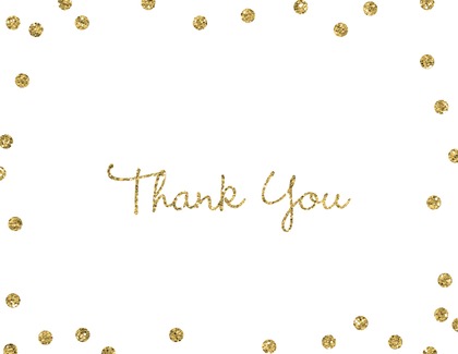 Gold Glitter Graphic Dots Pink Thank You Cards