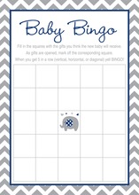 Chevron Navy Elephant Baby Bingo