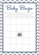 Chevron Navy Elephant Baby Bingo