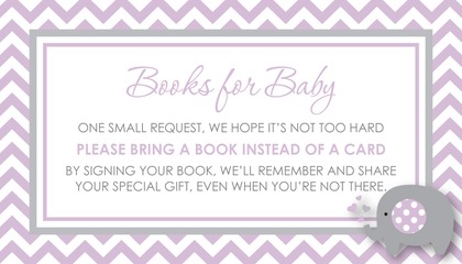 Lavender Chevron Elephant Baby Wish Cards