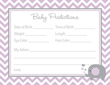 Purple Snowflakes Baby Prediction Cards