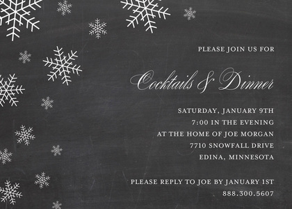 Snowflake Chalkboard Border Note