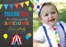 Circus Balloons Chalkboard Photo Thank You Card