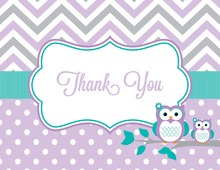 Lavender Aqua Owl Note