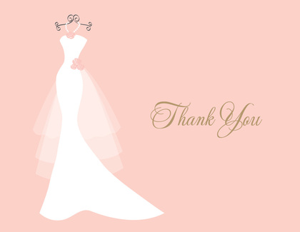 Wedding Dress Pearls Chalkboard Thank You Cards