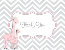 Blue Baby Giraffe Thank You Cards