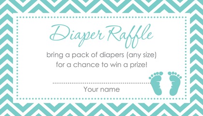 Blue Baby Feet Footprint Raffle Cards