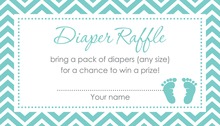 Teal Baby Feet Footprint Raffle Cards