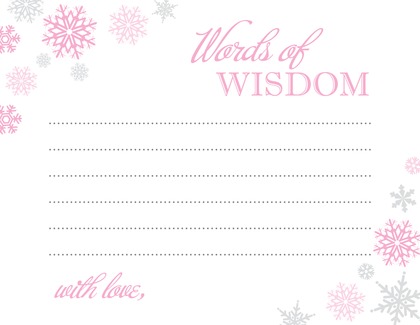 Pink Snowflakes Baby Prediction Cards