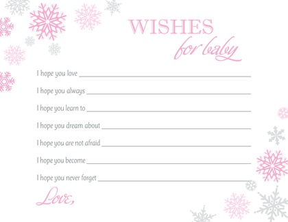 Purple Snowflakes Baby Wish Cards