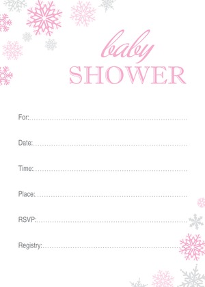 Purple Snowflakes Fill-in Baby Shower Invite